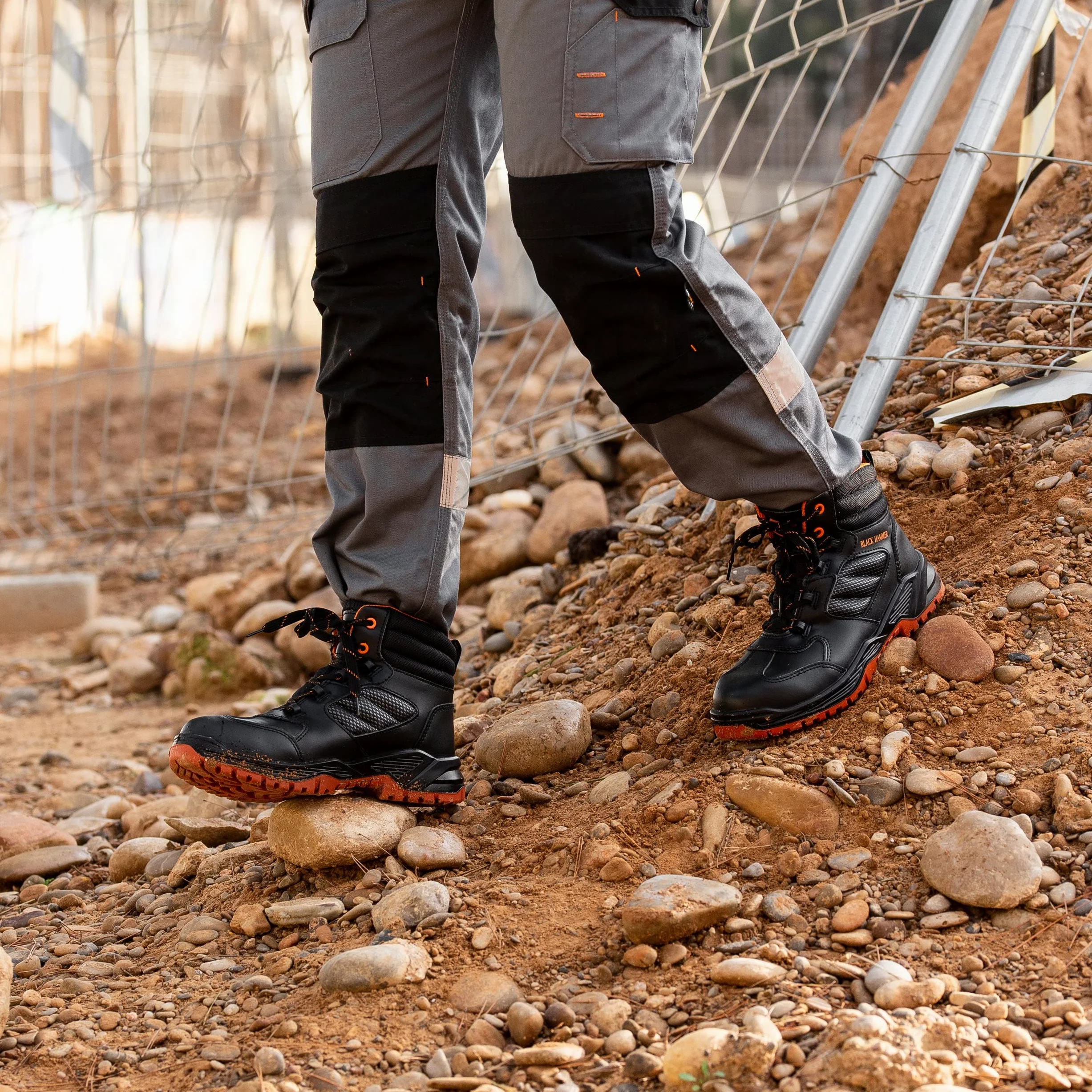 BLACK HAMMER Botas de Seguridad sin Metal Puntera Compuesta Botas de Trabajo para Hombre Resistentes y Cómodas Zapatos de Trabajo y Seguridad Ideales para Construcción y Industria 8844 (39 EU)