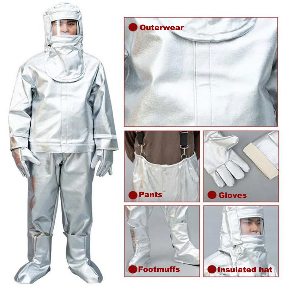 Traje Resistente Al Fuego, Uniforme Bombero Material Ligero Seguridad Ignífugo para Plantas Químicas Y contra Incendios
