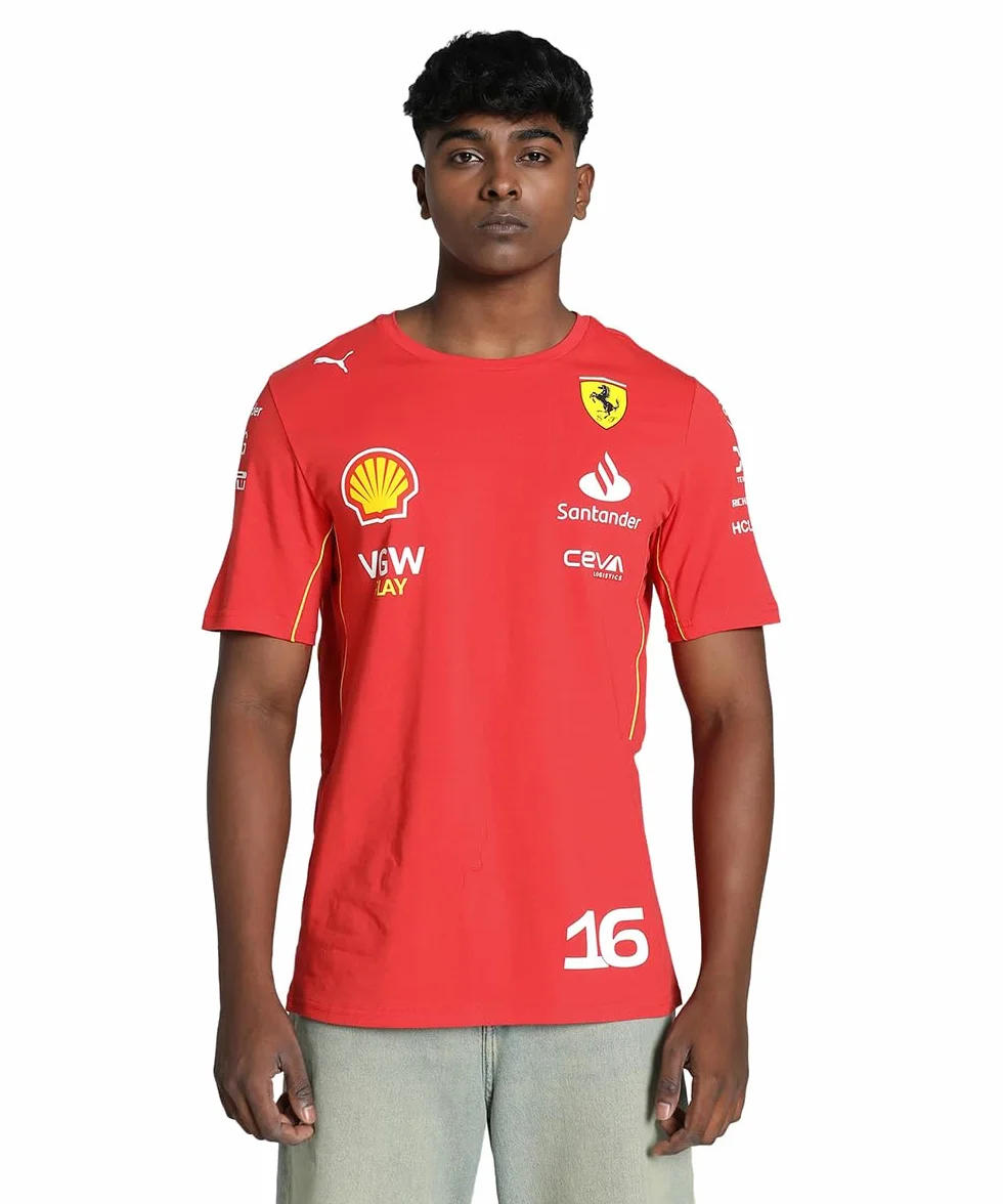 PUMA Camiseta Charles Leclerc Scuderia Ferrari 2024 para Hombre - Rojo Quemado