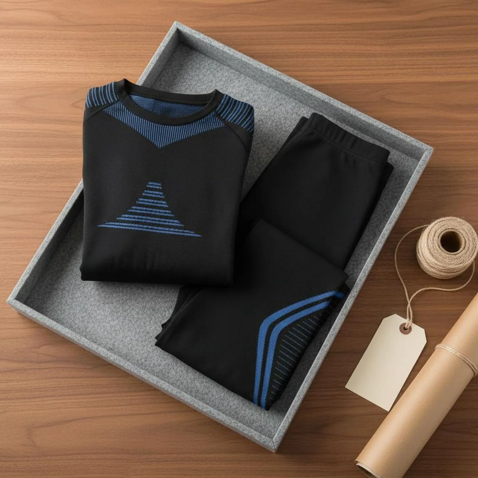 Conjunto Térmico de Manga Larga Secado Rápido Camiseta y Pantalón Térmicos Costuras Planas Malla Térmica para Hombres, Mujeres, Esquí, Gris, Negro Y Gris, XXL