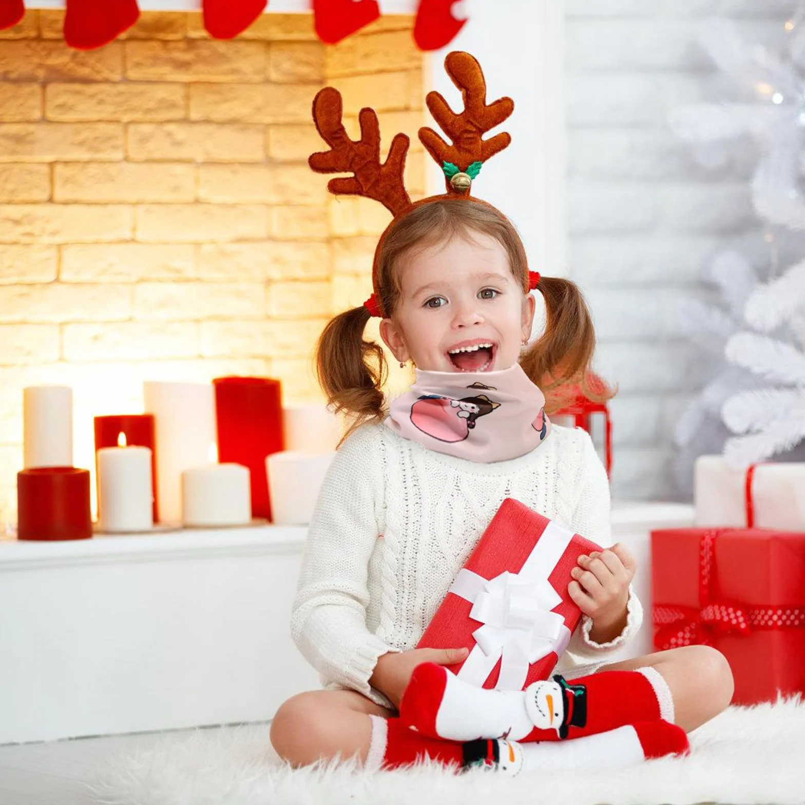 2 bufandas infantiles para niños y niñas, de algodón, con anillo en O, para el cuello, cálido invierno, otoño, bufanda, cuello, bufanda térmica a prueba de viento, para niños, regalo de