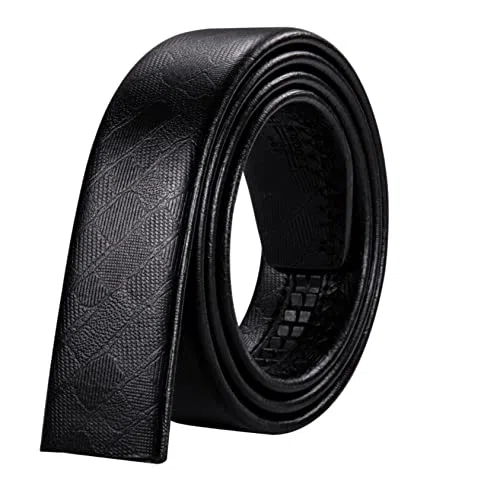 Hebillas Cinturones para Hombre Cuero Negro Hombres Vestido Jeans Cinturón Trinquete Deslizante Automático (Color : A, Size : 110cm)