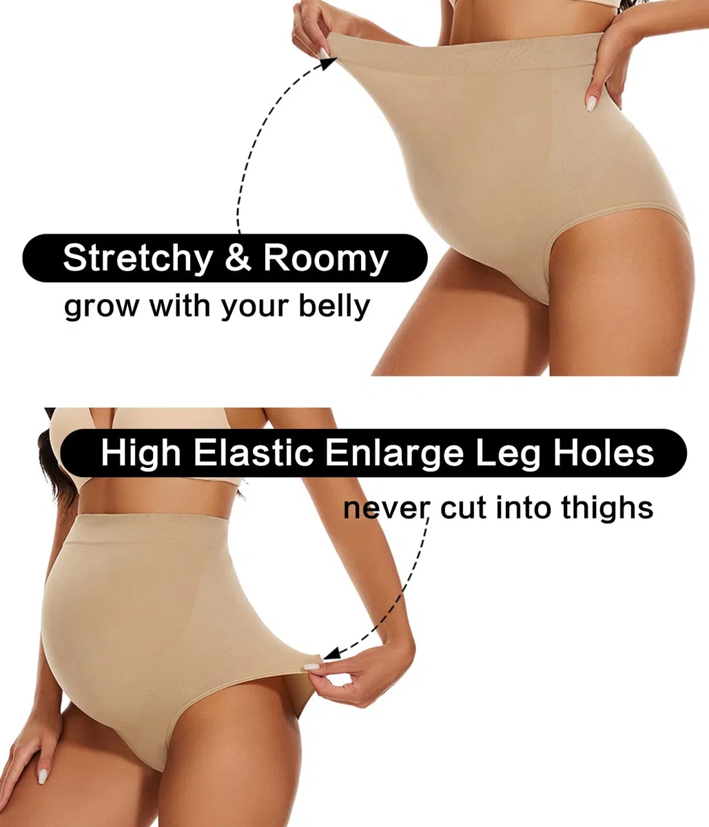 Ropa moldeadora de maternidad sin costuras, bragas de soporte para el vientre para vestidos y pantalones, ropa interior de embarazo de cintura alta, S-XXXL