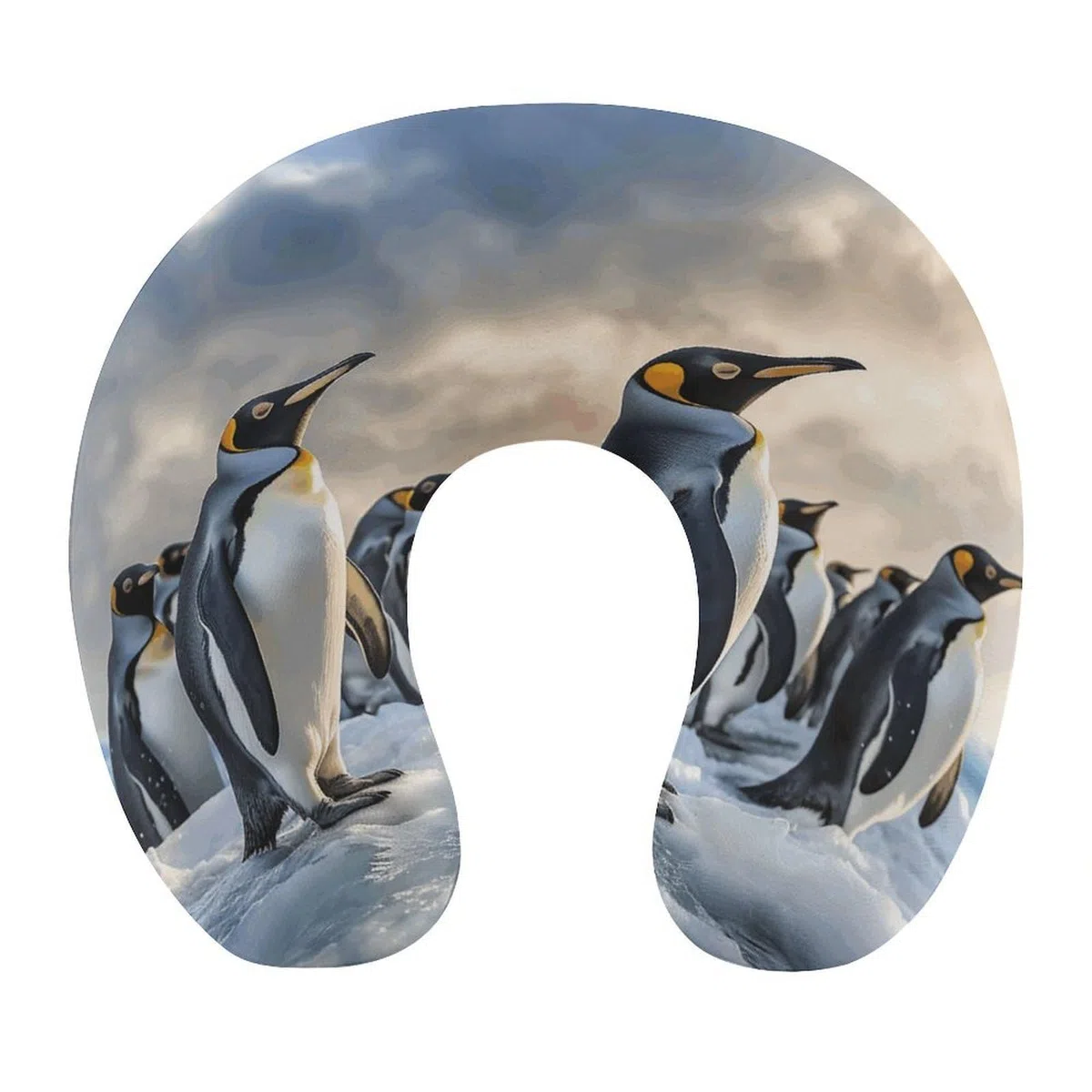 Almohada en forma de U de pingüino marino, núcleo de almohada de espuma viscoelástica, cojín, proporciona apoyo para el cuello, almohada de viaje, adecuada para aviones, coches, hogares y
