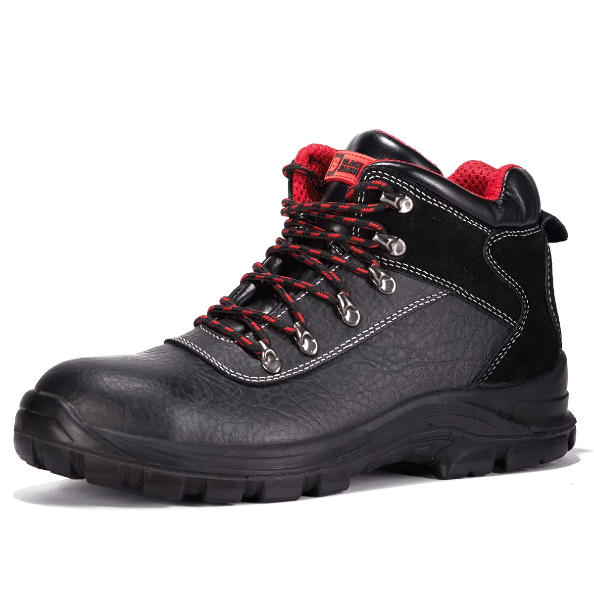 BLACK HAMMER Botas de Seguridad y Trabajo Impermeables A Base de Cuero con Puntera de Acero S3 SRC y Acabado de Ante en los Tobillos 7777 (42 EU)