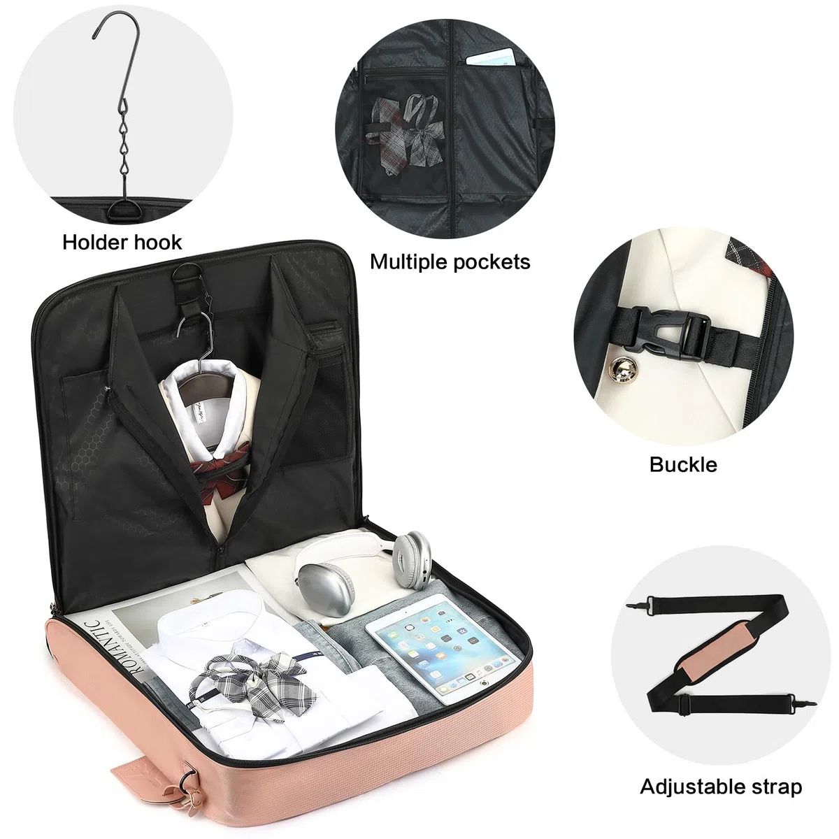 Bolsas de ropa para viajes (rosa)