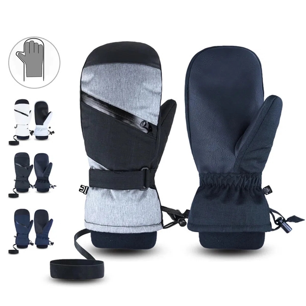 Guantes de esquí Invierno 5 Dedos con Forro Polar, for Snowboard, Pantalla táctil, térmicos, Gruesos, for Nieve, for Hombre y Mujer, for Moto, cálidos para Clima Frio