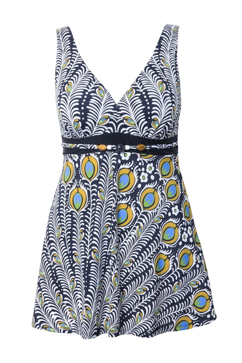 Ulla Popken Badekleid, Amber, Perlendetail, Peacock Traje de baño de una Sola Pieza Mujer