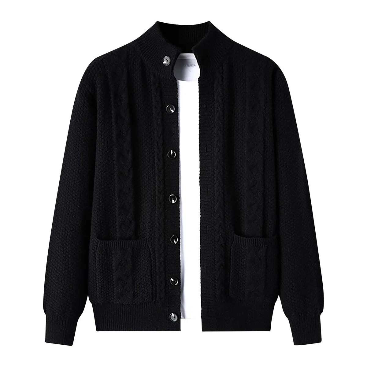 Cardigans Hombre Invierno, Chaqueta De Punto Hombre con Cuello Jersey Elástico Manga Larga De Punto con Botones Elegante Y Ajustado Suéter Ligero Y Cárdigan para Otoño Invierno