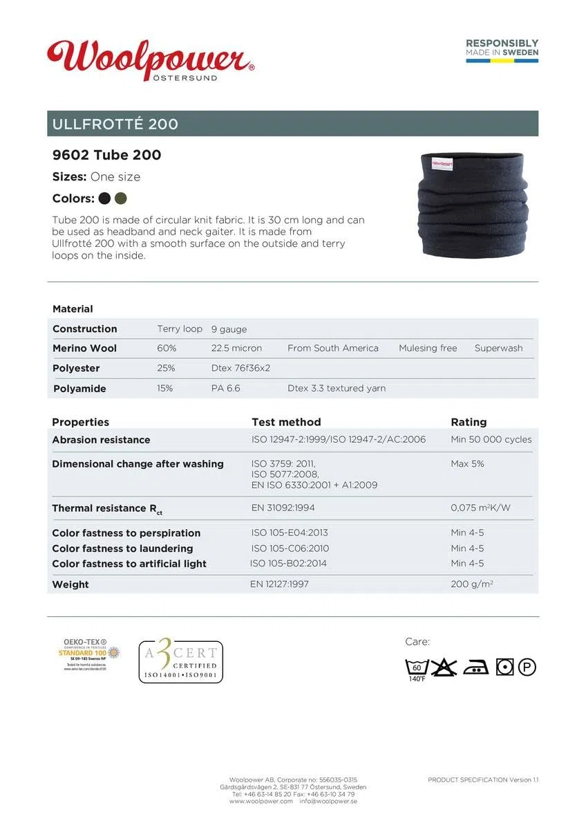 Woolpower Tube 200 Next-to-Skin