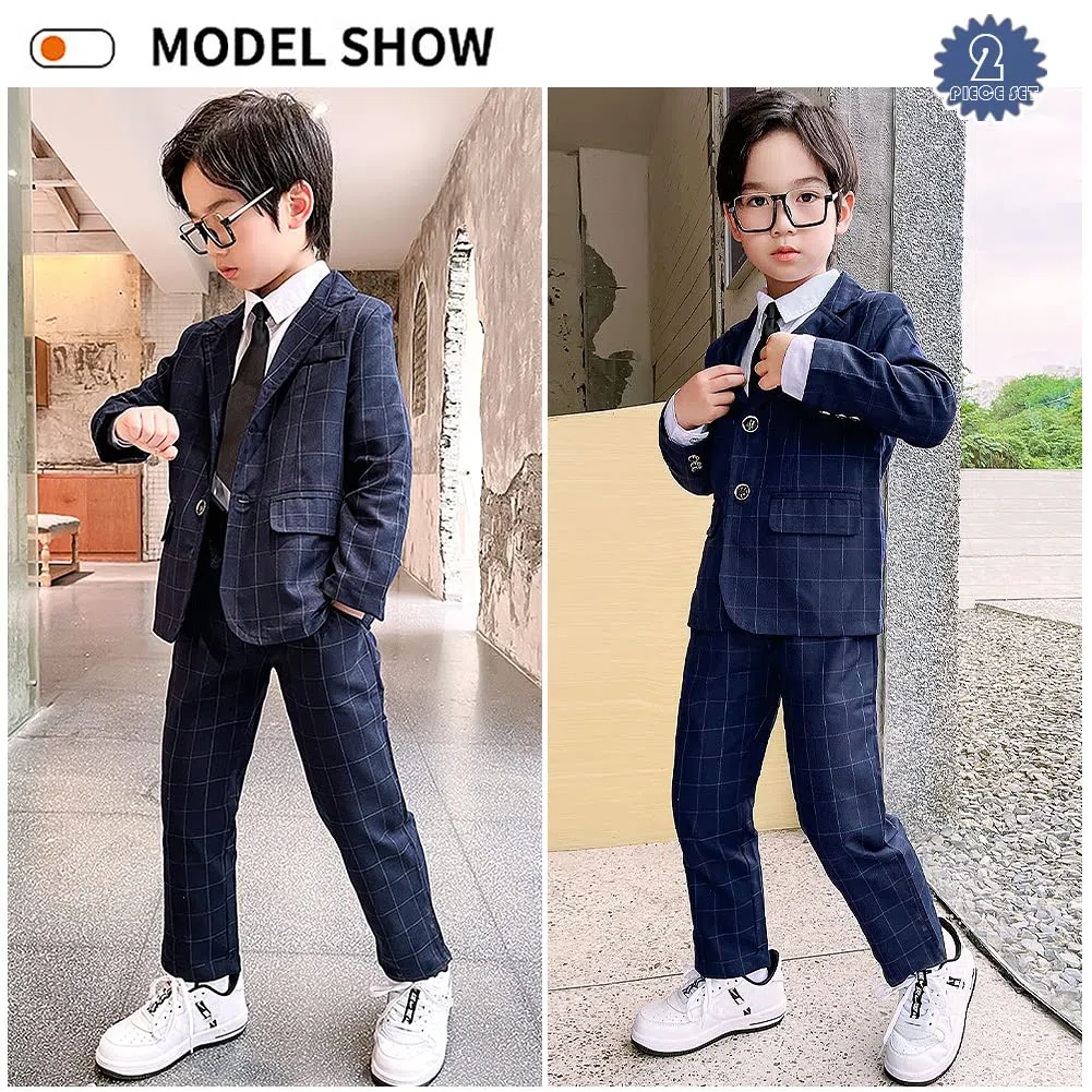 Conjunto de Trajes Comunion Niño Blazer y Pantalón de Primavera y Otoño para Boda Ceremonia Bautizo