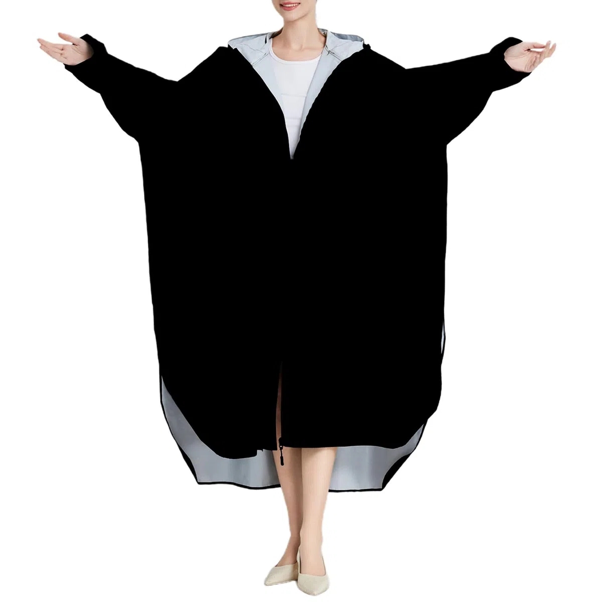 Generisch Poncho de lluvia para adultos, unisex, largo, con capucha, material de moda, para ciclismo, senderismo, viajes