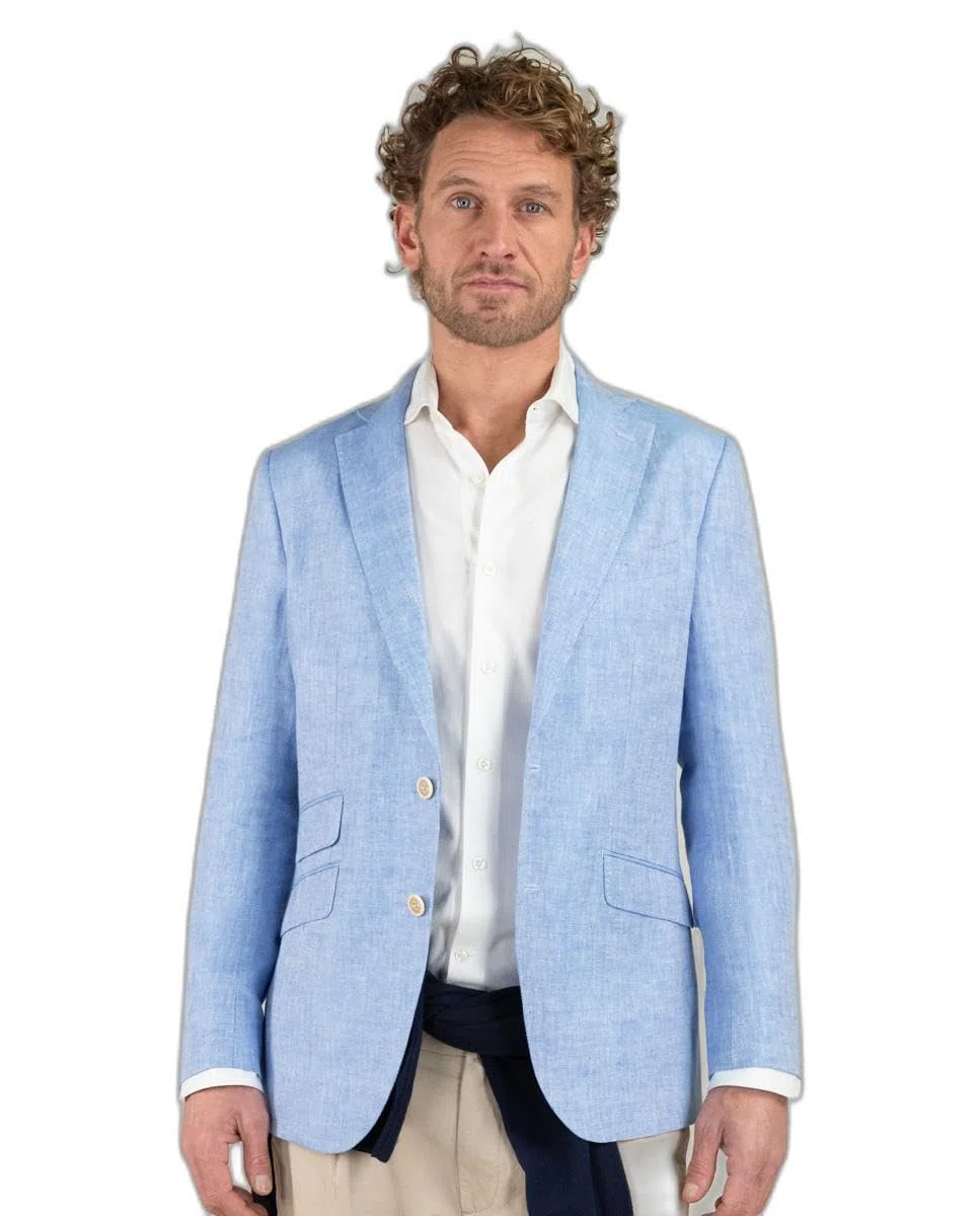 El Ganso Americana Lino Oxford Azul
