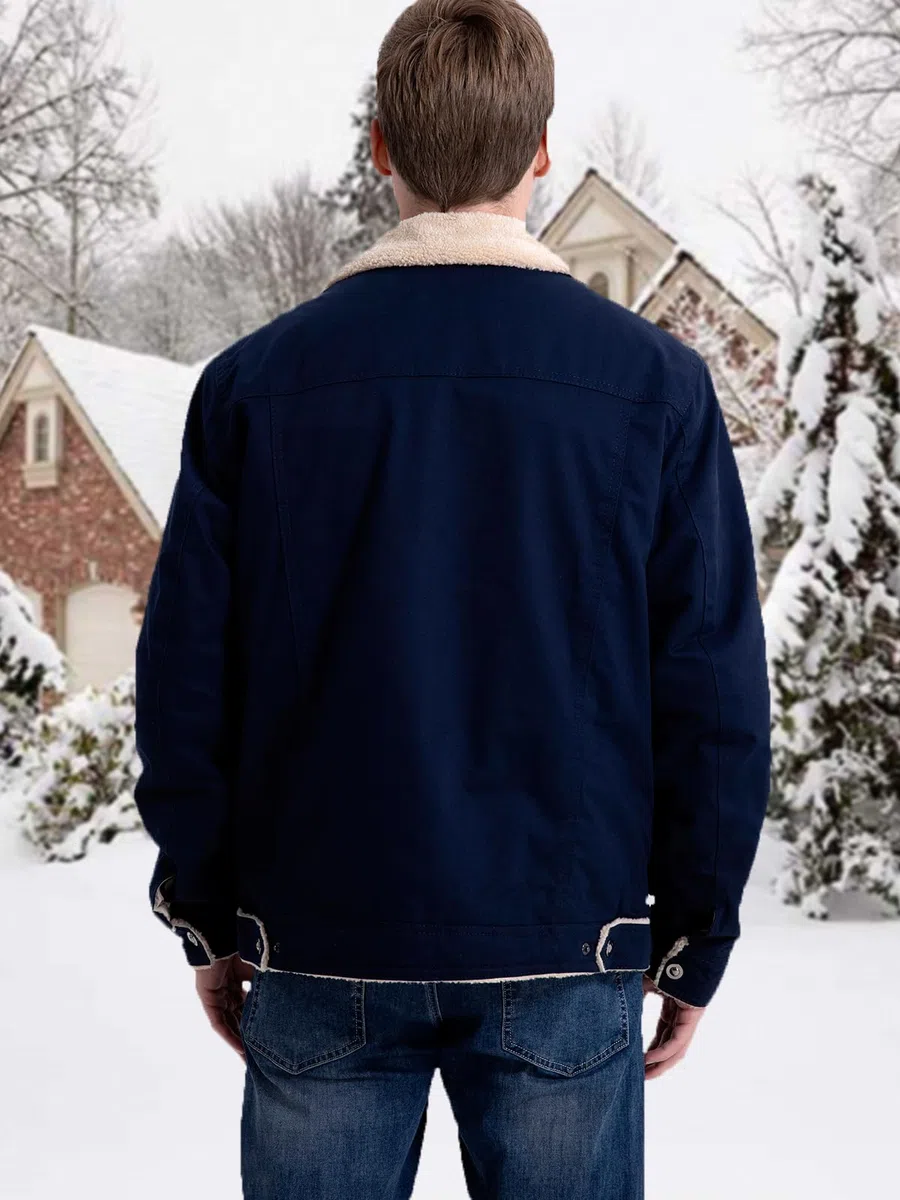 MANSDOUR Chaqueta cargo de invierno para hombre, chaqueta de algodón cálido con forro polar, chaqueta de sherpa, abrigo de trabajo militar para camionero