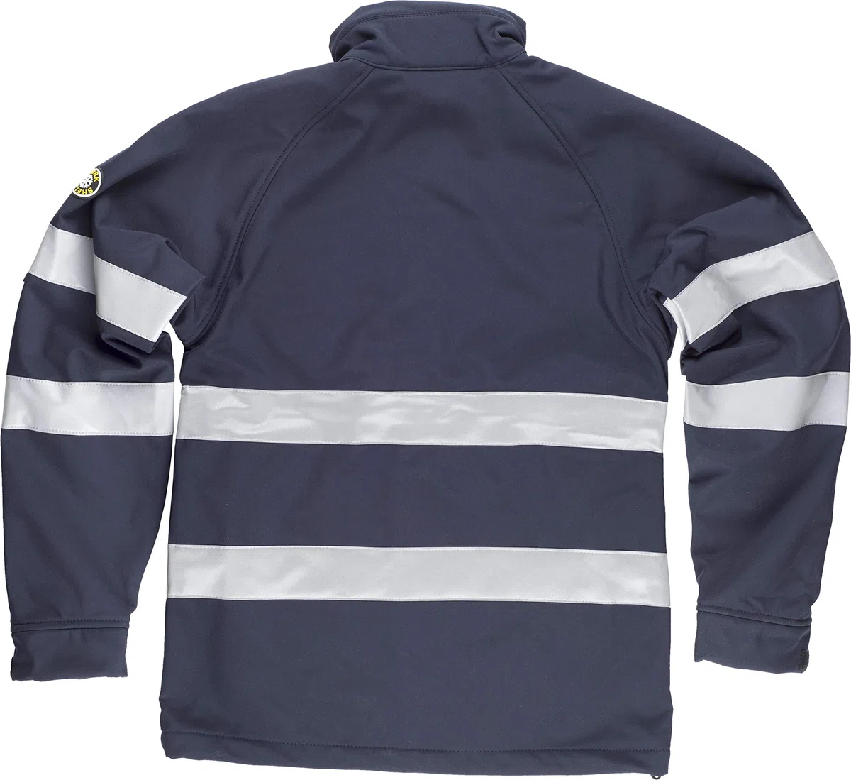 Work Team Chaqueta Workshell con Cintas Reflectantes. Cuello Alto y Cierre de Cremallera de Nylon. Solapa Protectora Interior Vuelta en la Parte Super Hombre