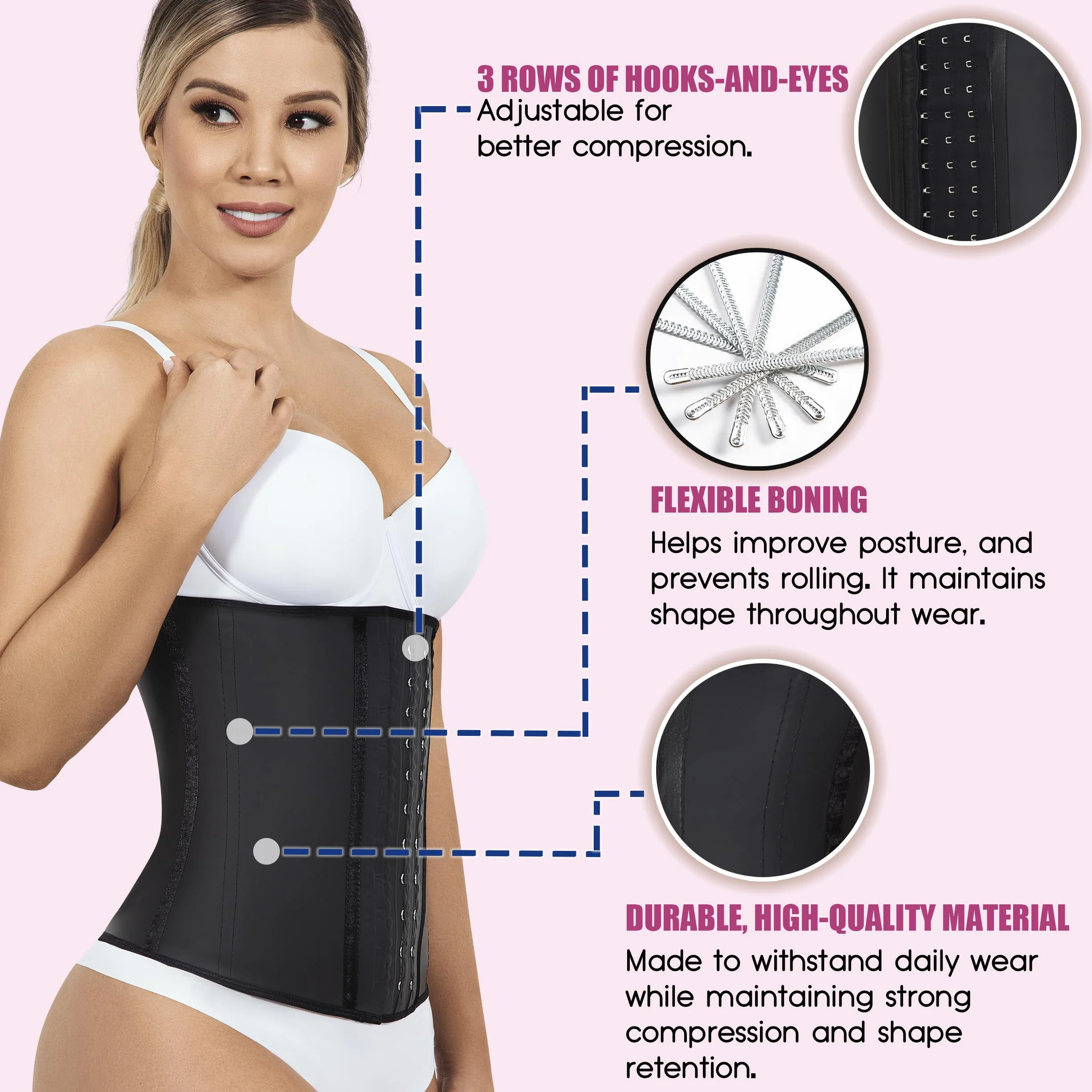 Lady Slim Faja - Corsé ceñido Reductor de Cintura para Silueta de Reloj de Arena