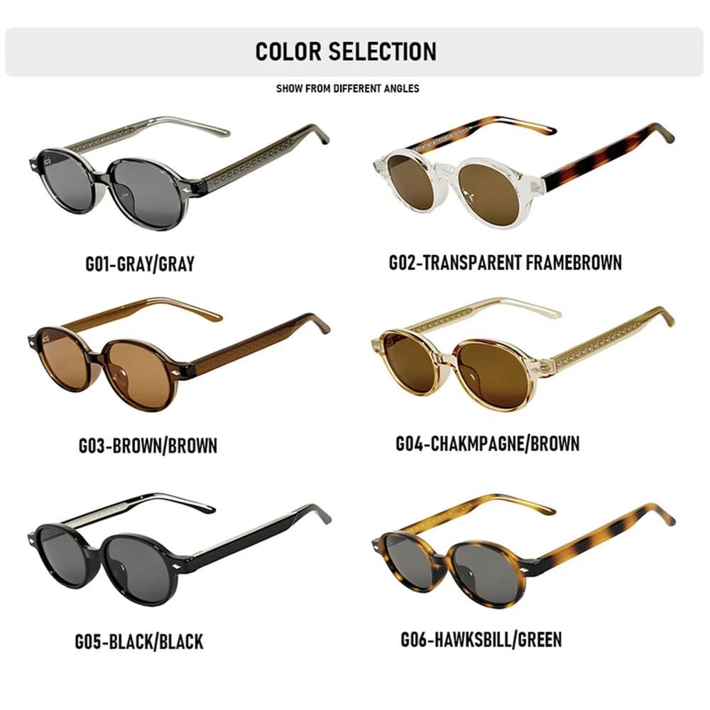 Gafas de sol vintage para hombre con protección UV400, forma ovalada, ultraligeras, ideales para vacaciones.