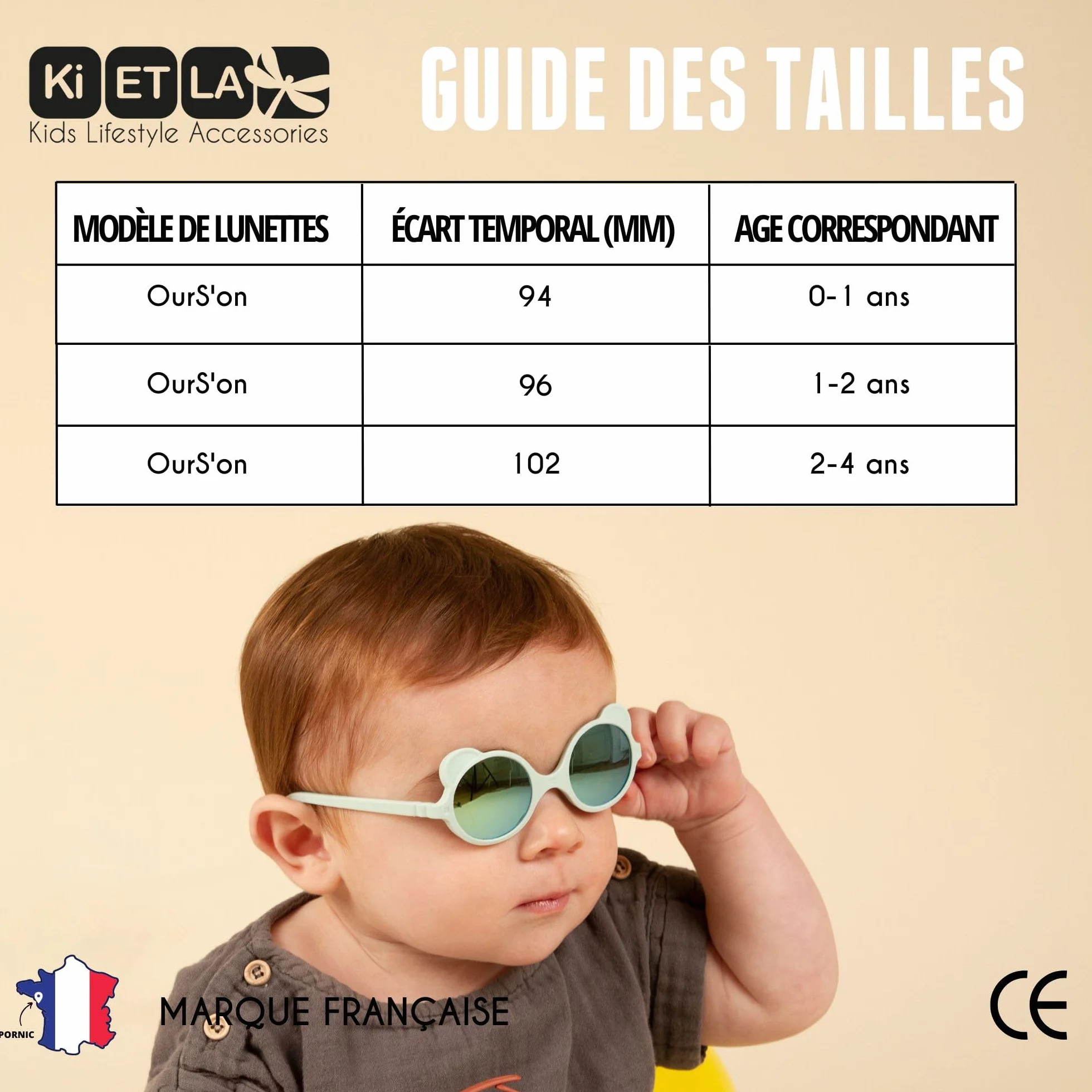 Ki ET LA Ourson Gafas Unisex bebé