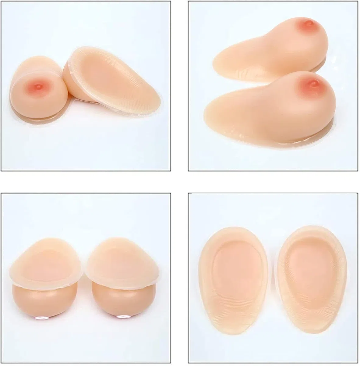 Prótesis Mamarias De Silicona Autoadhesivas para Corregir La Flacidez, Insertos para Realzar El Busto Después De Una Mastectomía. Nude 800g/Pair