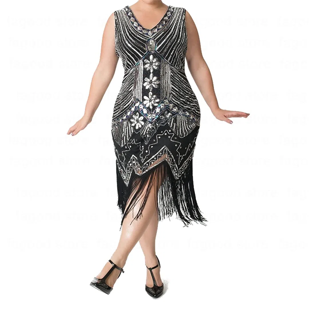 Vestido de fiesta de noche de los años 20, vestido de lentejuelas con borlas, vestido de fiesta temática, vestido de graduación, vestido Art Deco