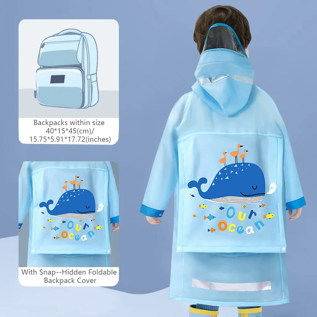 Chubasqueros impermeables para niños, chaqueta impermeable con capucha, poncho de lluvia para niños y niñas, traje de lluvia reutilizable para niños de 2 a 8 años