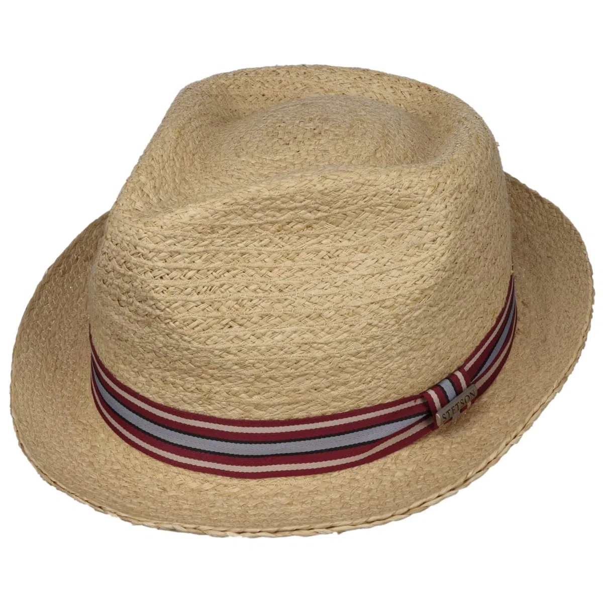 Stetson Terlaco Sombrero Fedora de Paja Proteccion UV 40 Banda Multicolor Unisex Primavera Verano
