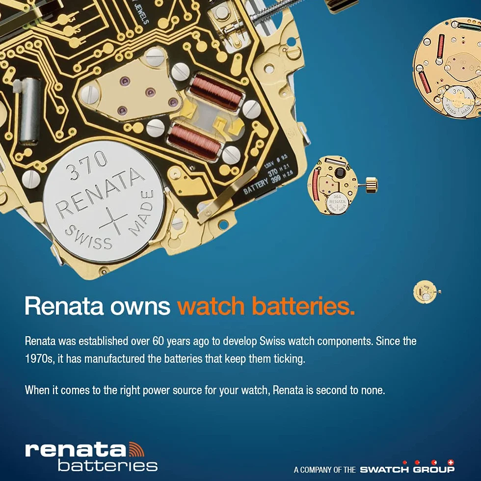 Renata 303 sola batería de reloj de óxido de plata fabricado en Suiza 1,5 V (10 pilas, 303 o SR44SW)