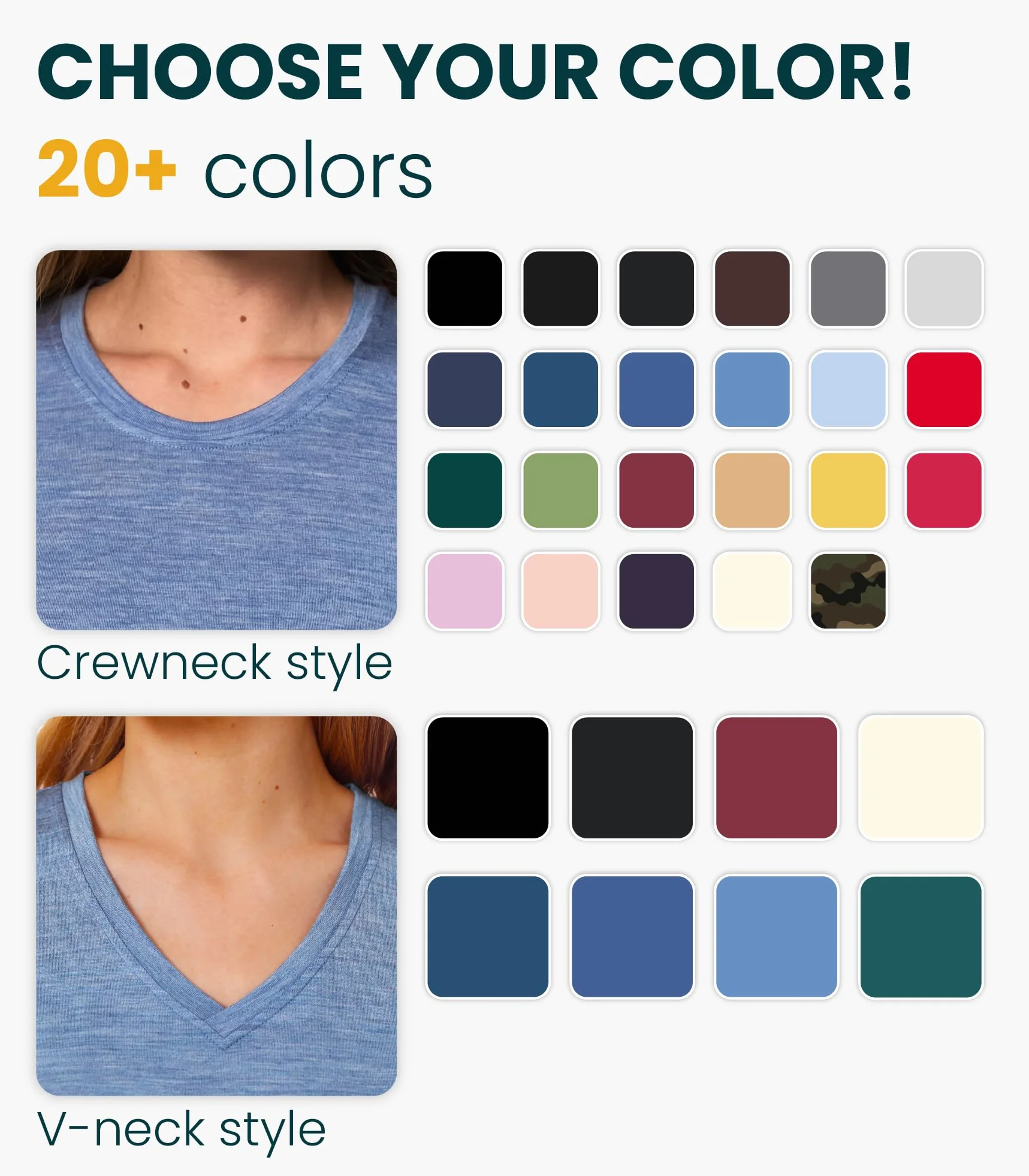 Merino.tech Camiseta Lana Merino Mujer — 100% Merino Lana Camiseta Interior Mujer con Calcetine (Large, Creamy V-Neck)