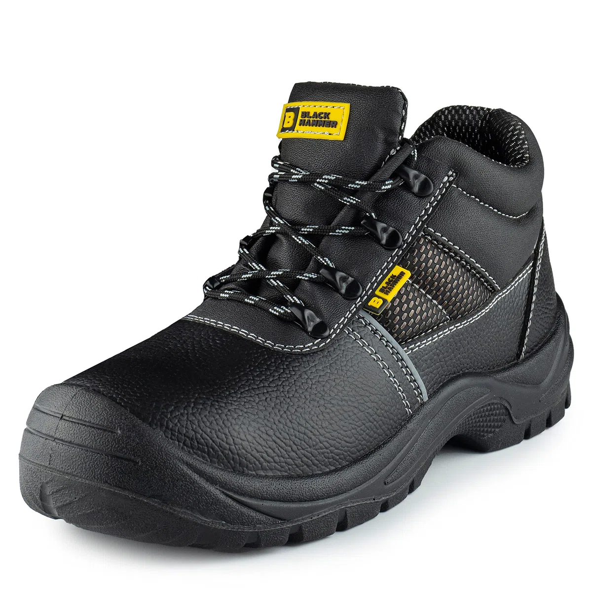 Botas de Seguridad Puntera de Acero para Hombre Resistente al Aceite y al Deslizamiento S3 SRC Zapatos de Trabajo Negro Hammer 1471 Negro (45 EU)