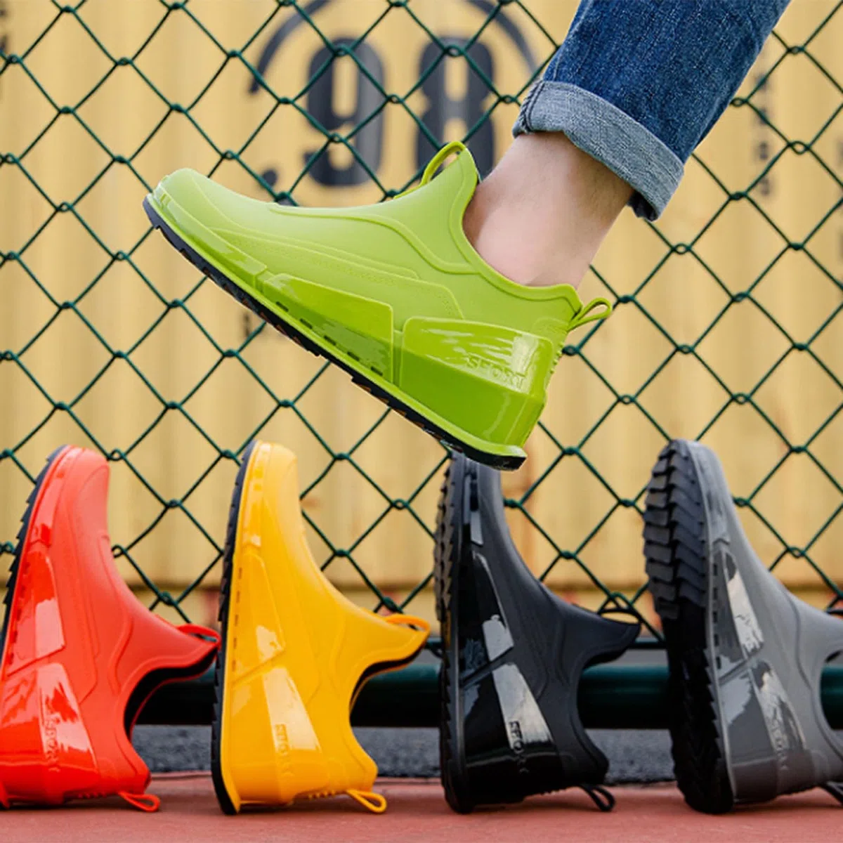 Botas de goma para hombre, botas de lluvia cortas, botas de lluvia, zapatos de jardín, impermeables, botines de goma, botas de lluvia antideslizantes, botas de lluvia para tobillo, botas de lluvia
