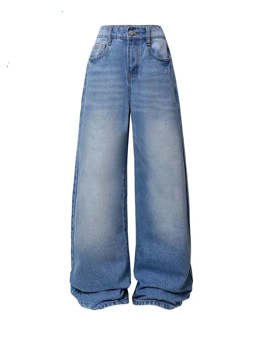 PantalóN NiñA-Pantalones Vaqueros Holgados De Pierna Ancha para NiñAs, Pantalones De Mezclilla con Cintura Alta EláStica, Lindos Pantalones con Lazo, Ropa De Calle Informal para NiñOs