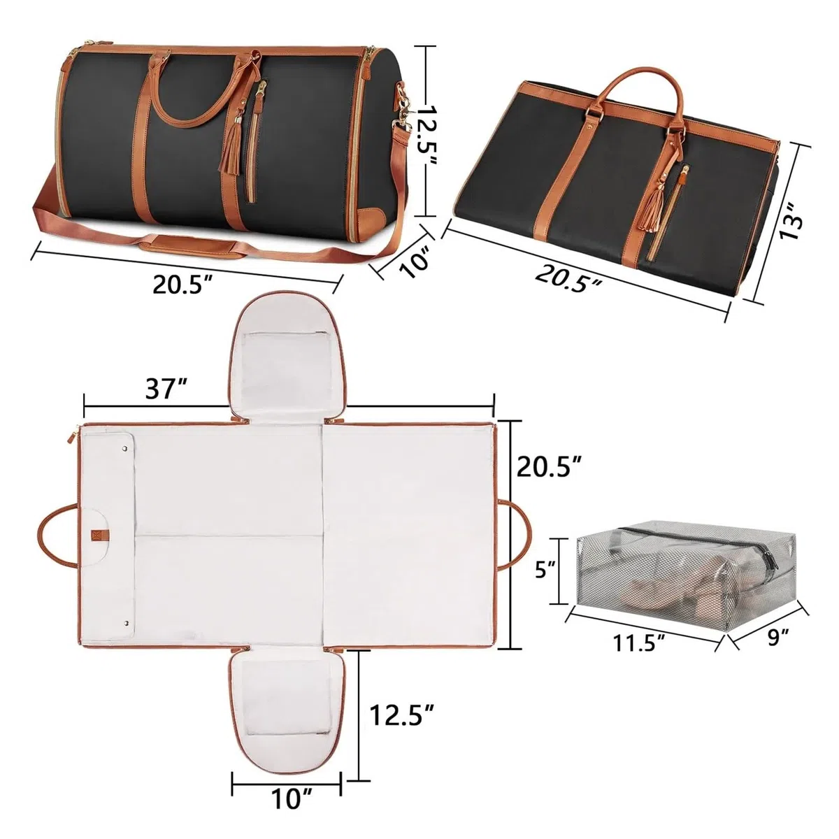 Bolsa de viaje plegable for mujer, impermeable, cómoda, for llevar en el equipaje mano, grande, piel sintética, for gimnasio