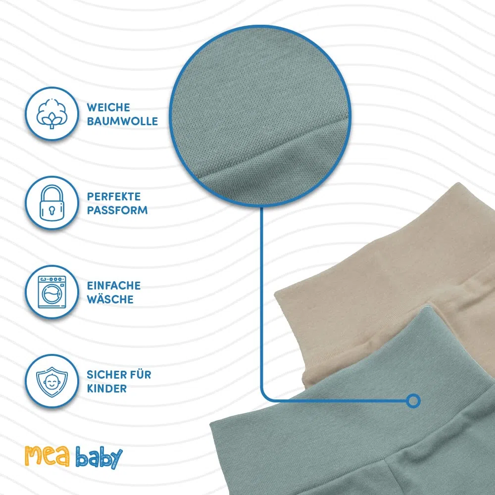 MEA BABY Pantalones de bebé con pie, pantalones de pelele para niños, pantalones de bebé para niñas, paquete de 5 unidades