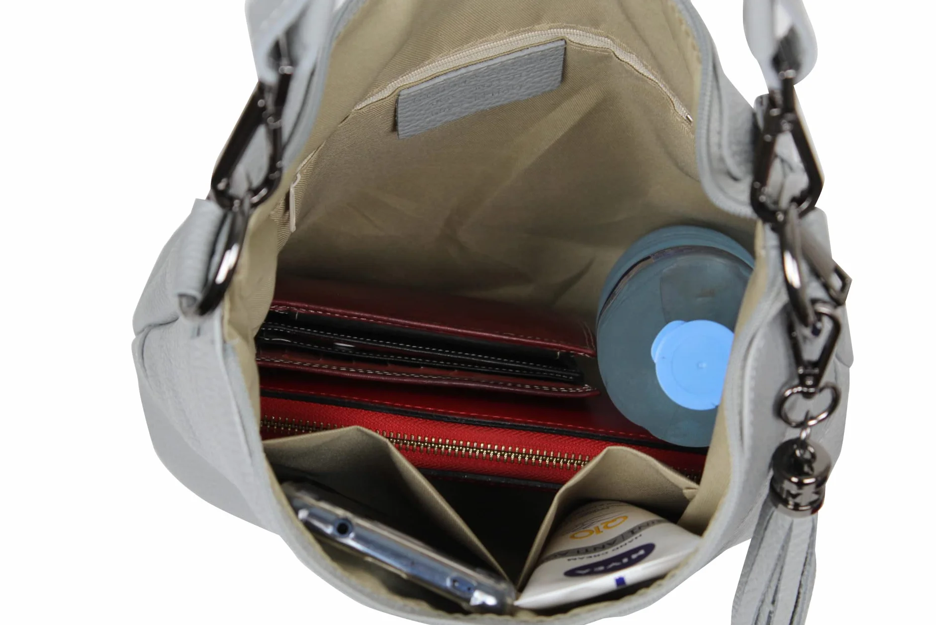 AmbraModa GLX09 – Bolso de mano para mujer de piel auténtica