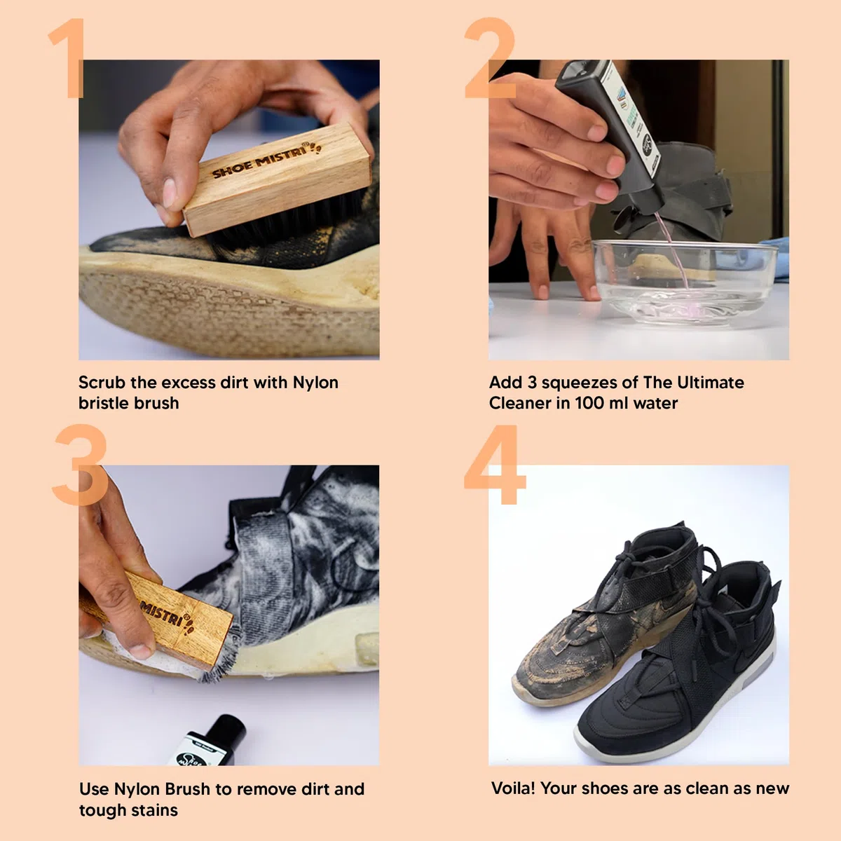 Shoe Mistri El limpiador definitivo de zapatillas - Adecuado para gamuza, nobuck, lona, punto, malla, tela y la mayoría de otros materiales | White Shoes Cleaner