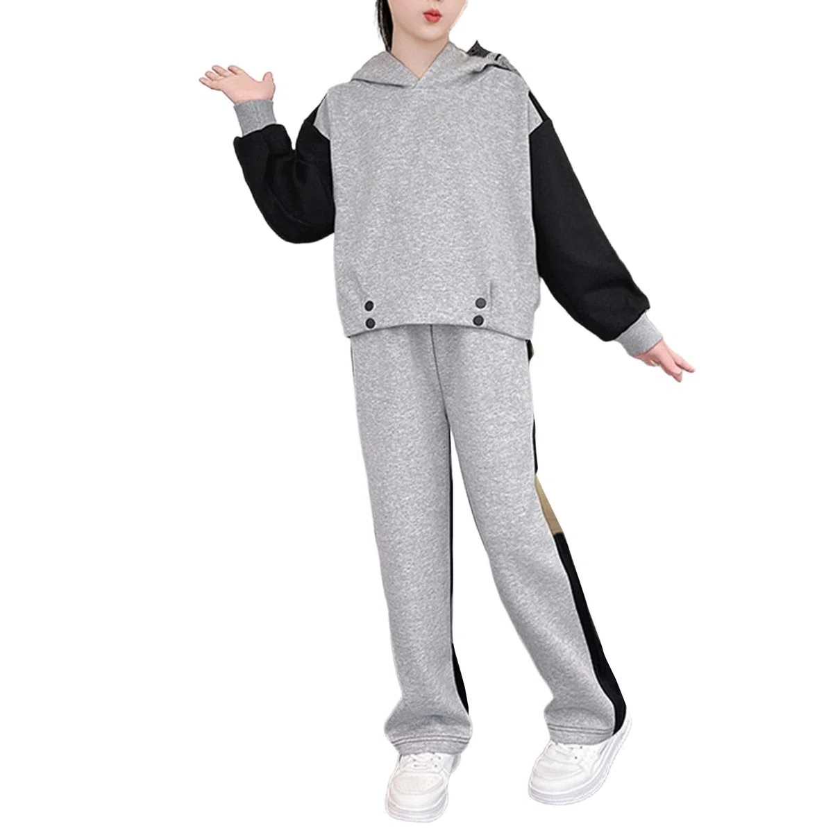Conjunto de 2 piezas con capucha y pantalones deportivos para niñas