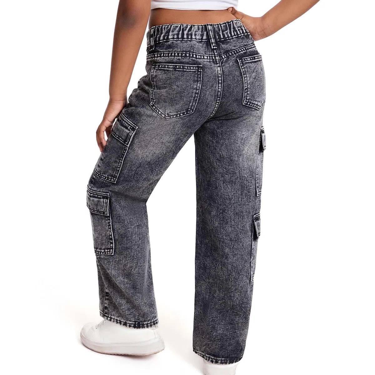 Vaqueros Niña 6-13 Años Anchos Rectos Pantalón Vaquero Adolescentes Chica Elasticos Cómodos Streetwear Jeans Pantalones Vaqueros de Trabajo Denim Baggy Primavera 2026