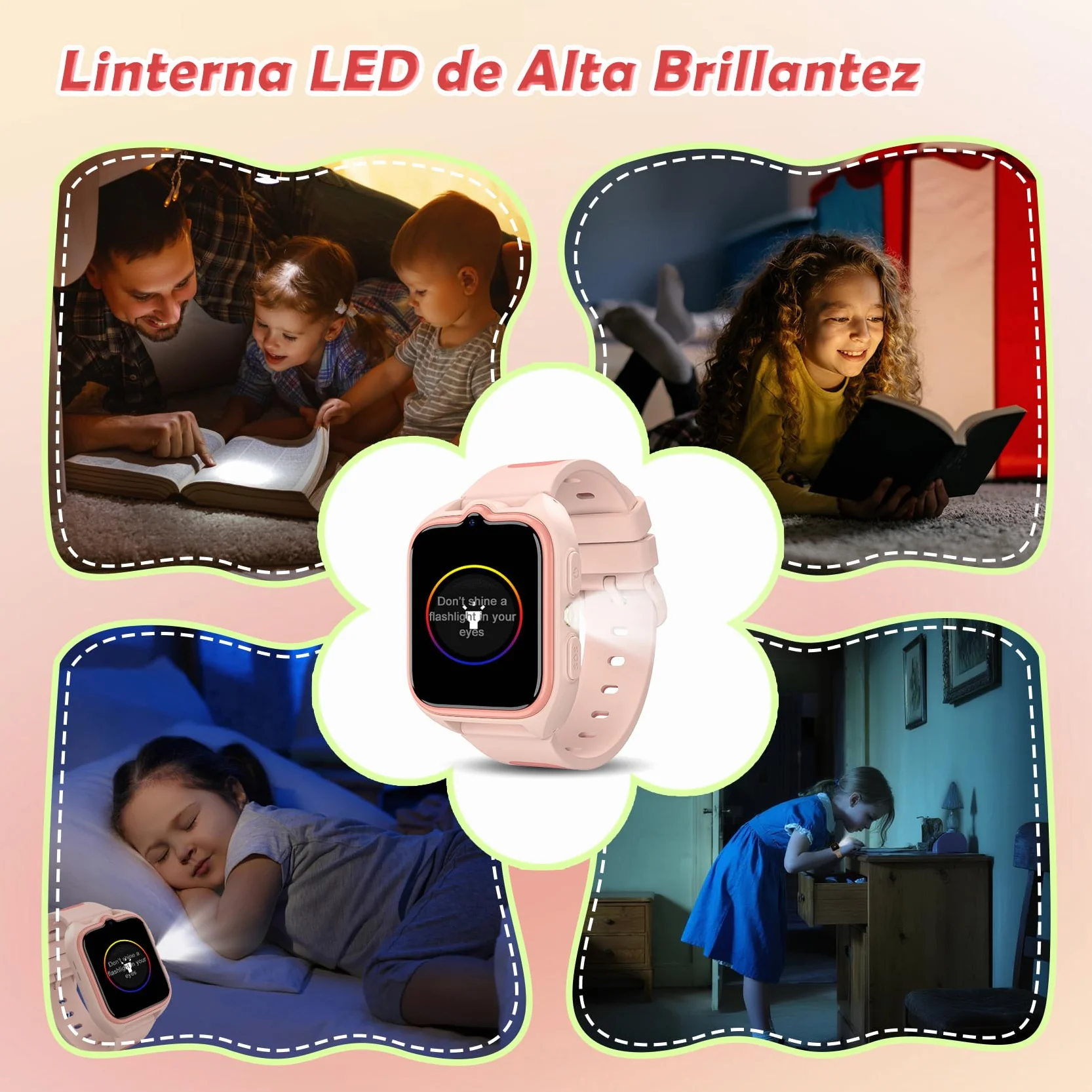 Reloj Inteligente Niño, 4G Smartwatch con Videollamadas, Chat de Voz, 1.75” Smartwatch Niño con GPS Posición, Despertador, Podómetro, Calculadora, Batería Grande de 800 mAh