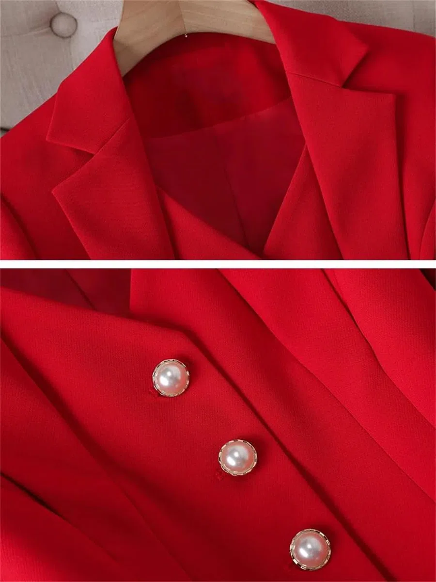 Traje formal de dos piezas para mujer, chaqueta y pantalones, ropa de oficina y trabajo
