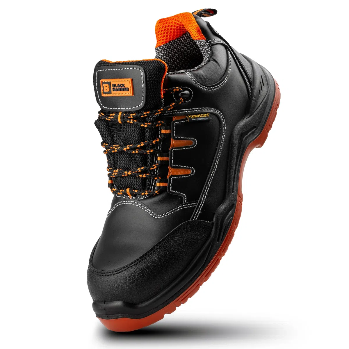 BLACK HAMMER Deportivas Impermeables Ligeras con Puntera Composite Entresuela Kevlar y Seguridad S3 Zapatos para el Trabajo Sujeción Extra en los Tobillos Senderismo 9007 (43 EU)