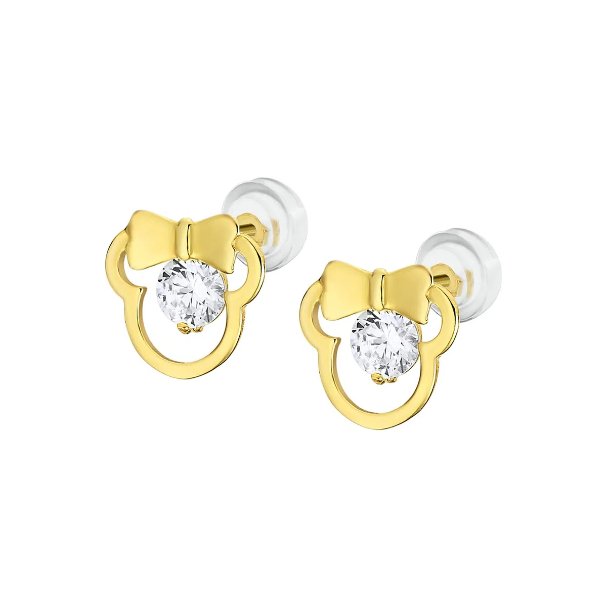 TIME ROAD Pendientes Niña de Oro 9K LG00185 | Cierre Seguro de Presión, Infantil, Ideal como Regalo de Comunión o Cumpleaños
