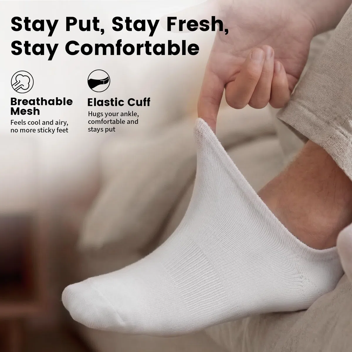 Calcetines cortos de algodón para hombre, de corte bajo, para hombre