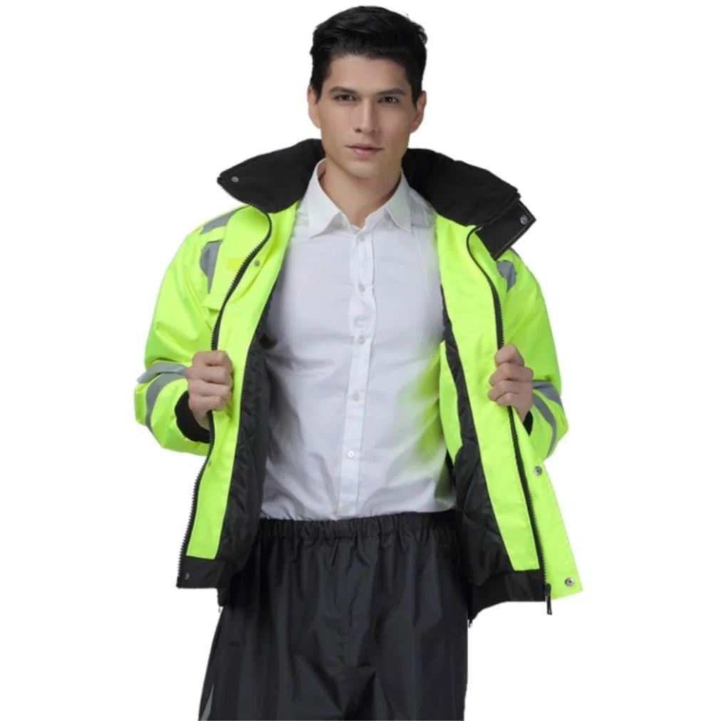 Chaleco Seguridad Chaqueta Reflectante Cálida De Invierno For Saneamiento Tráfico Y Carreteras Reflectante Seguridad