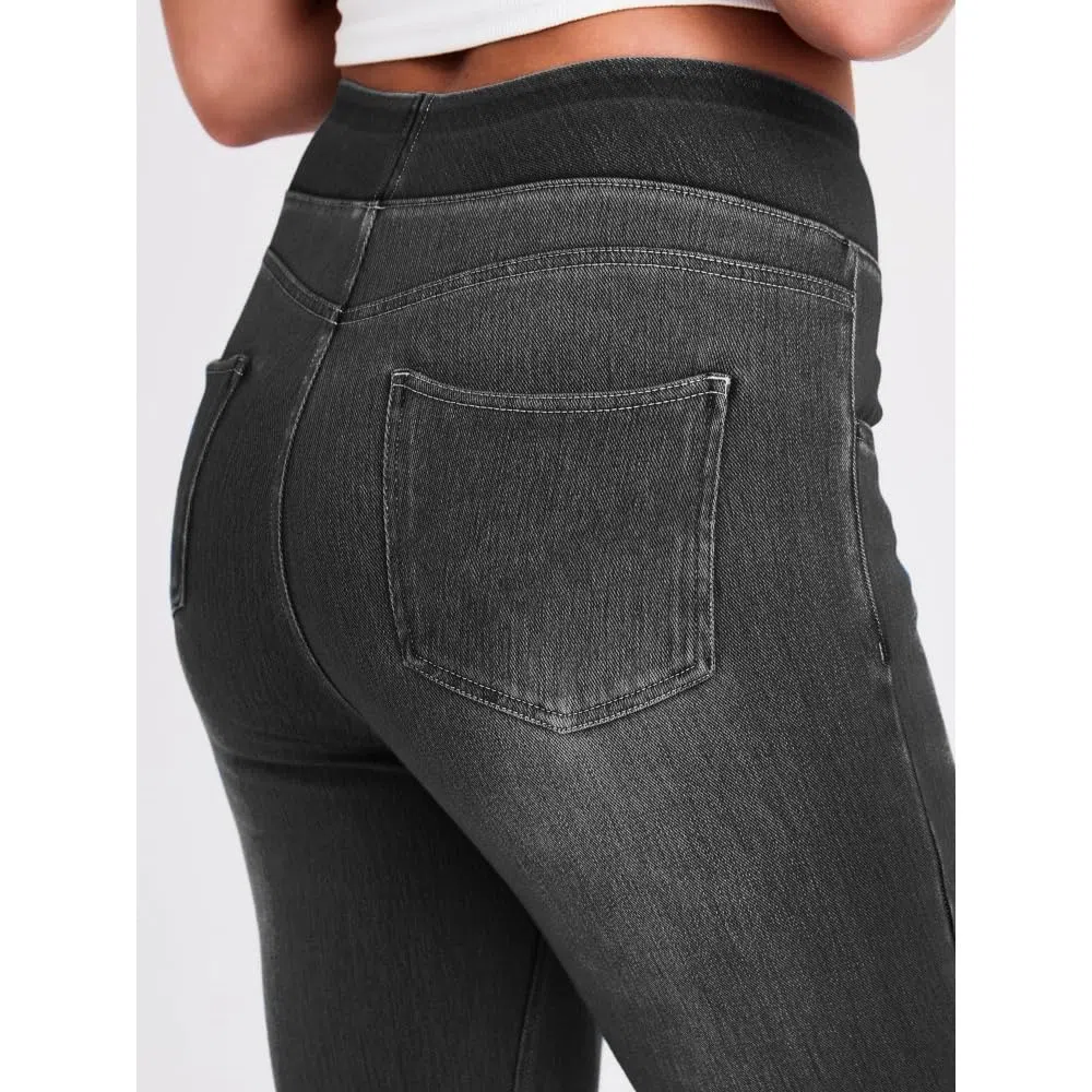 Jeans Mujer Stretch de Tiro Alto Corte Bootcut Lavado Denim Pantalones Casual Efecto Moldeador con Bolsillos Ajuste Recto y Cómodo slim/B/M
