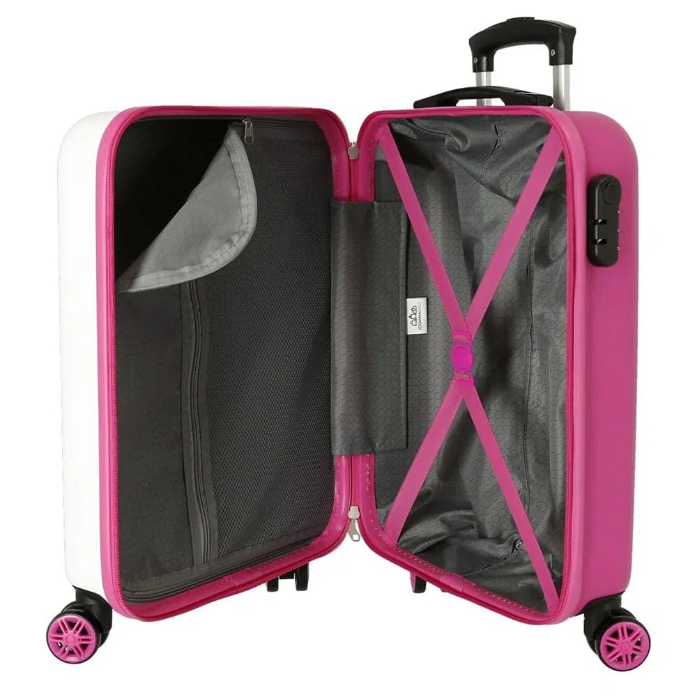 Disney Mickey All Smile Valise Cabine Multicolore 38x55x20 cm Rigide ABS Fermeture à Combinaison Latérale 35L 2 kg 4 Doubles Roues Bagage à Main