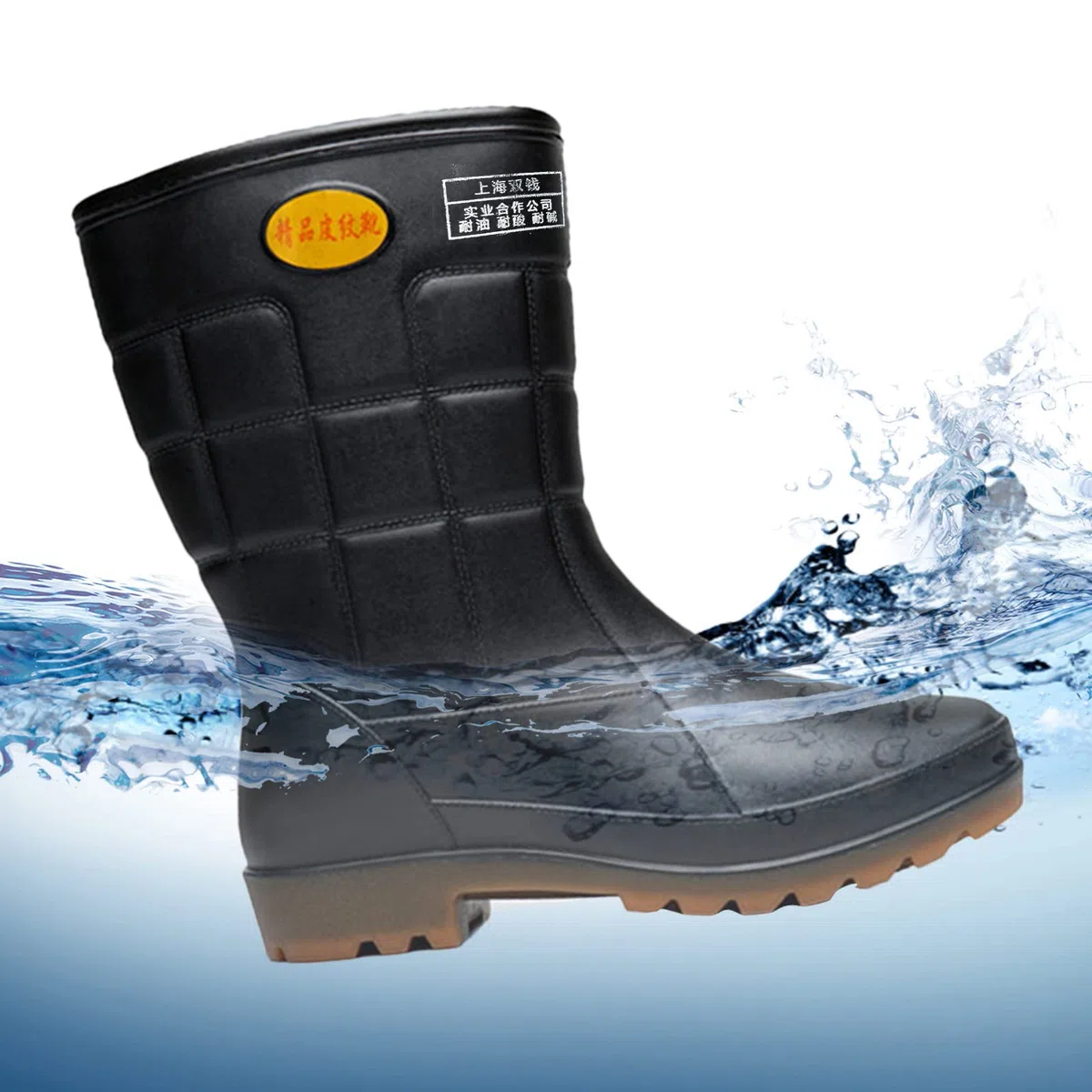 Genérico Botas De Goma De Hombre - Botas de lluvia media para hombre impermeables antideslizantes PVC trabajo exterior goma