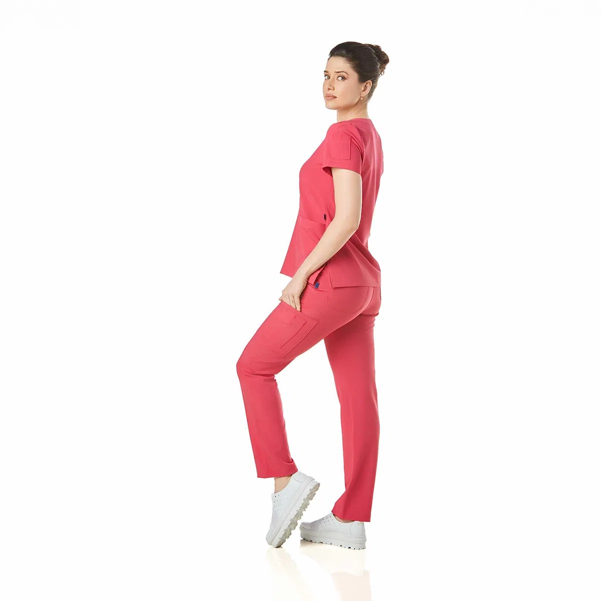 GALLANTDALE Uniforme Sanitario Pijama Ropa De Trabajo Catherine Mujer Resistente Medico Veterinaria Odontologa (FR/ES, Letras, XS, Regular, Regular, Magenta Neon)