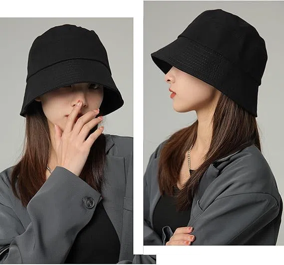 2PCS Unisex Cotton Bucket Hat for Women Men, Denim Packable Fisherman, Summer Sun Beach Hat for Casual Trips (M,10)