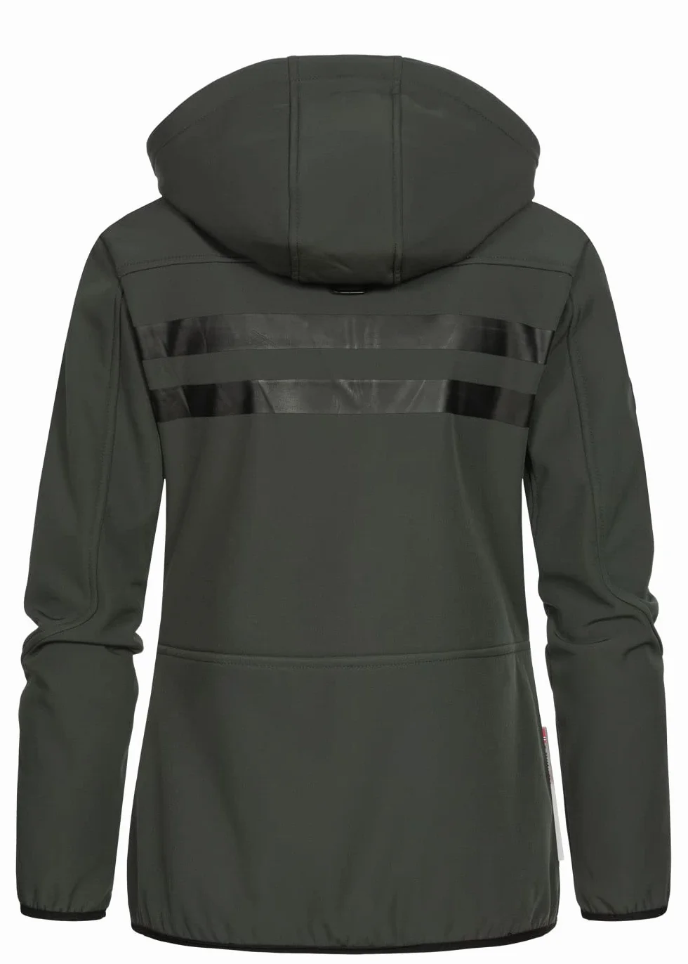 Geographical Norway Reine Lady - Chaqueta Softshell Mujer Impermeable Capucha - Abrigo Polar Cortavientos - Cazadore Aire Libre Deporte Esquí Invierno Primavera (Gris Oscuro Naranja M)