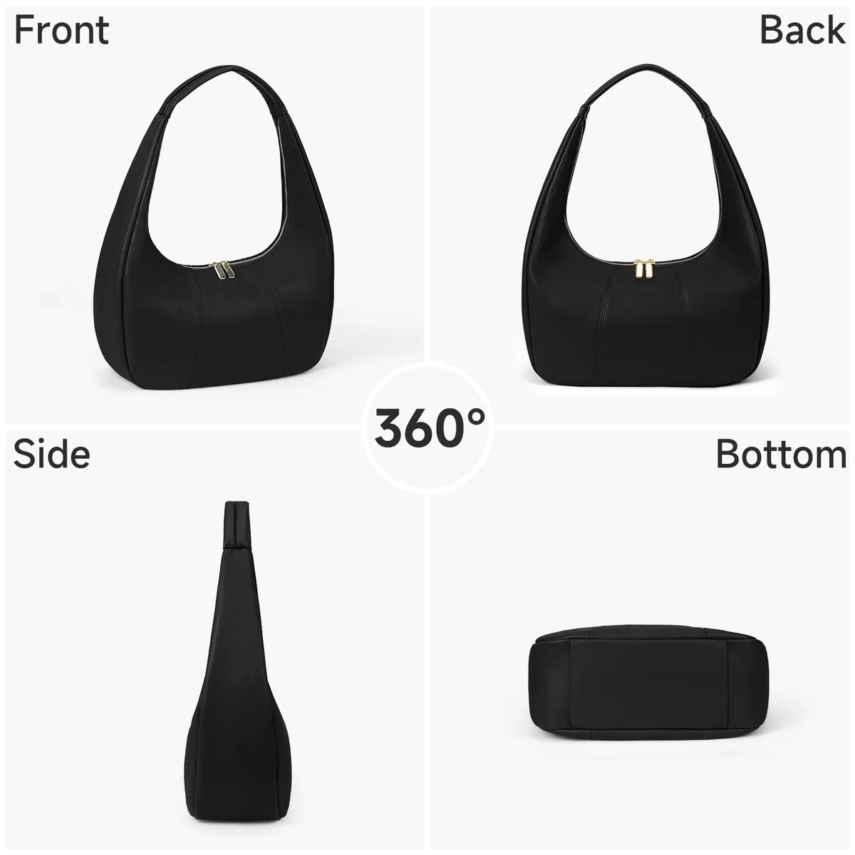 ACUYE Bolso de mano para mujer, de piel sintética, bolso de hombro para mujer, bolso de mano de cuero moderno de media luna